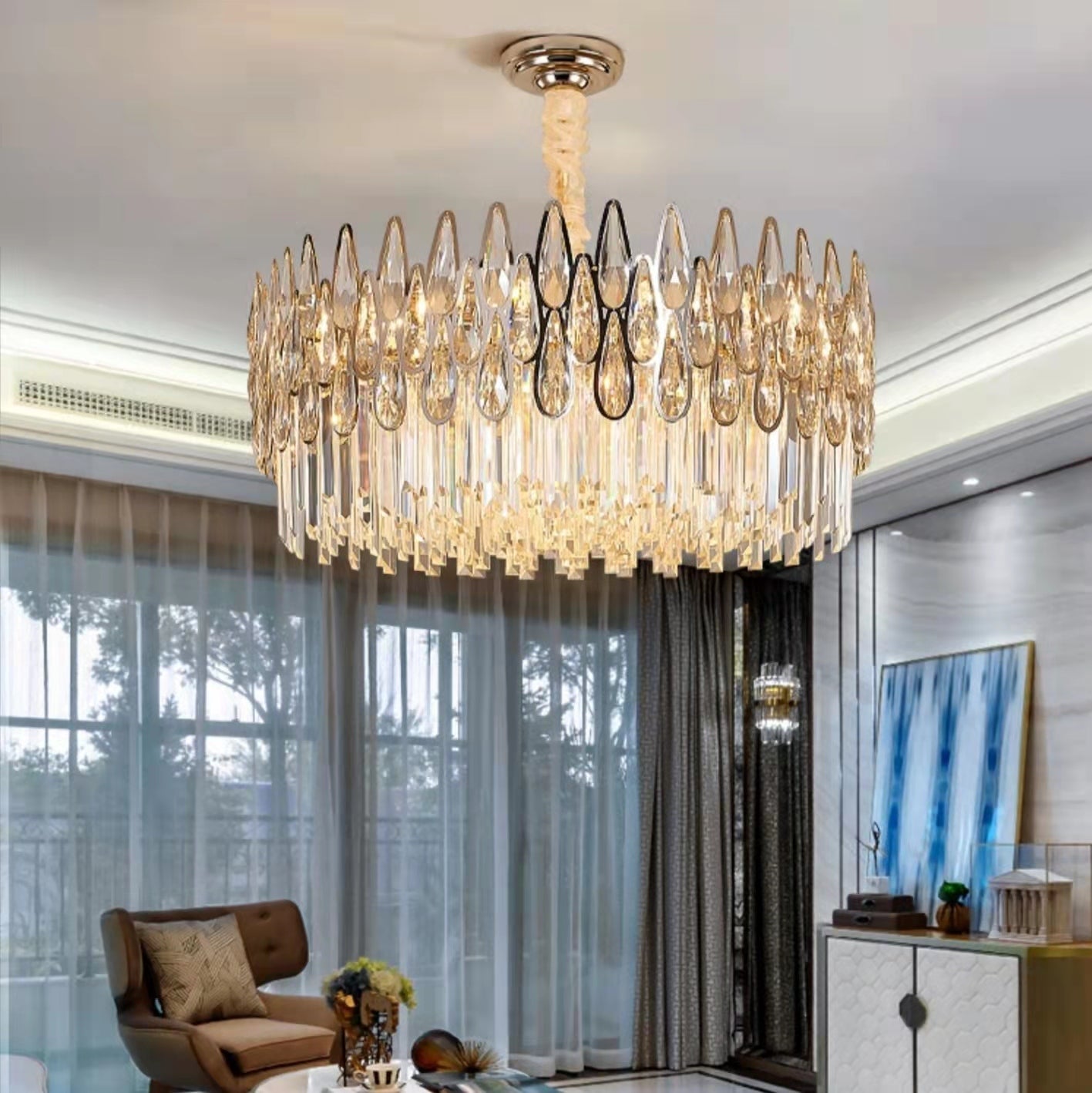 New Arrival Crystal Chandelier Modern Living Room Ceiling Light