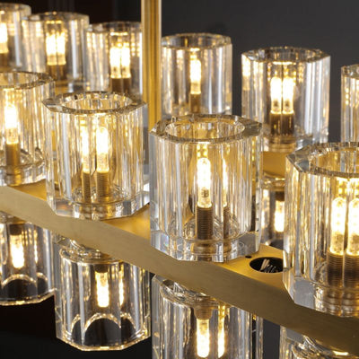 Marlowe Crystal Rectangular Chandelier 54"