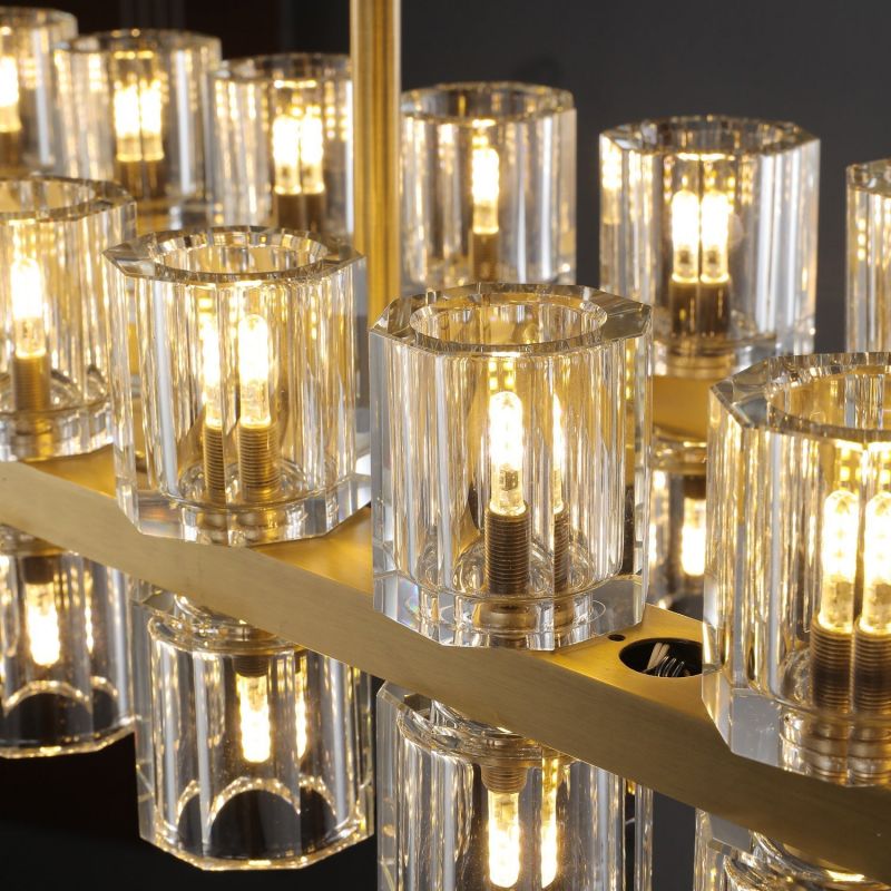 Marlowe Crystal Rectangular Chandelier 54"