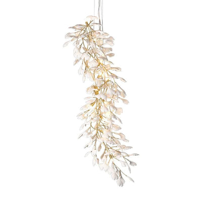Ceramic Ginkgo Staircase  Long Branch Chandelier
