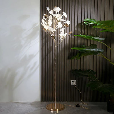 Tuscany Ceramic Leaf Floor Lamp