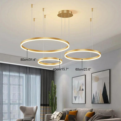 Grandeur Multi Rings Gold Chandelier