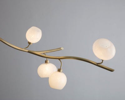 Modern Linear Brass Branches Chandelier for Dining Room