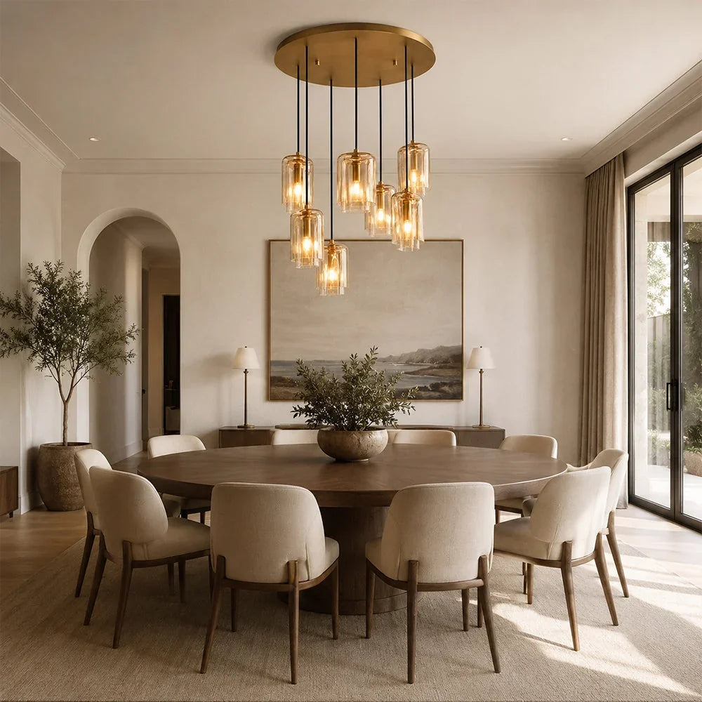 LACOURT GLASS CLUSTER CHANDELIER