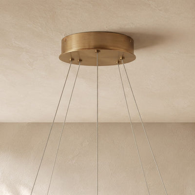Livage Lisse Round Chandelier with Alabaster Shade