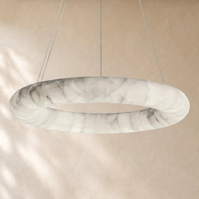 Livage Lisse Round Chandelier with Alabaster Shade
