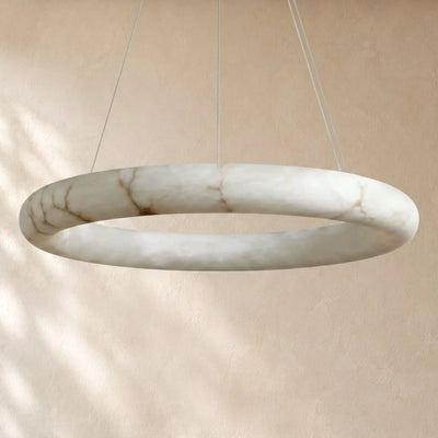 Livage Lisse Round Chandelier with Alabaster Shade