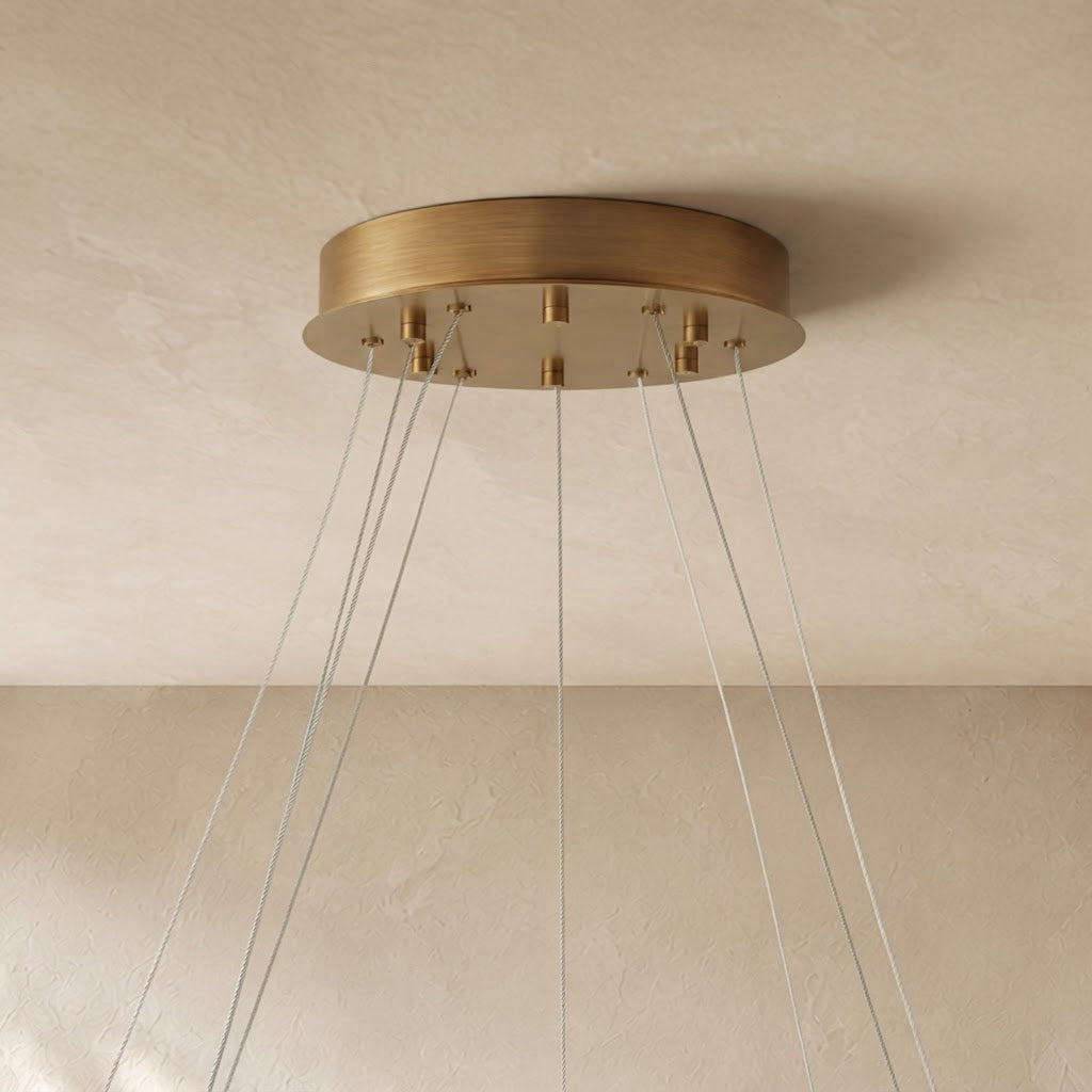 Livage Lisse Round Chandelier with Alabaster Shade