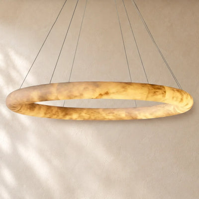 Livage Lisse Round Chandelier with Alabaster Shade