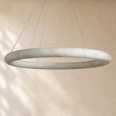 Livage Lisse Round Chandelier with Alabaster Shade