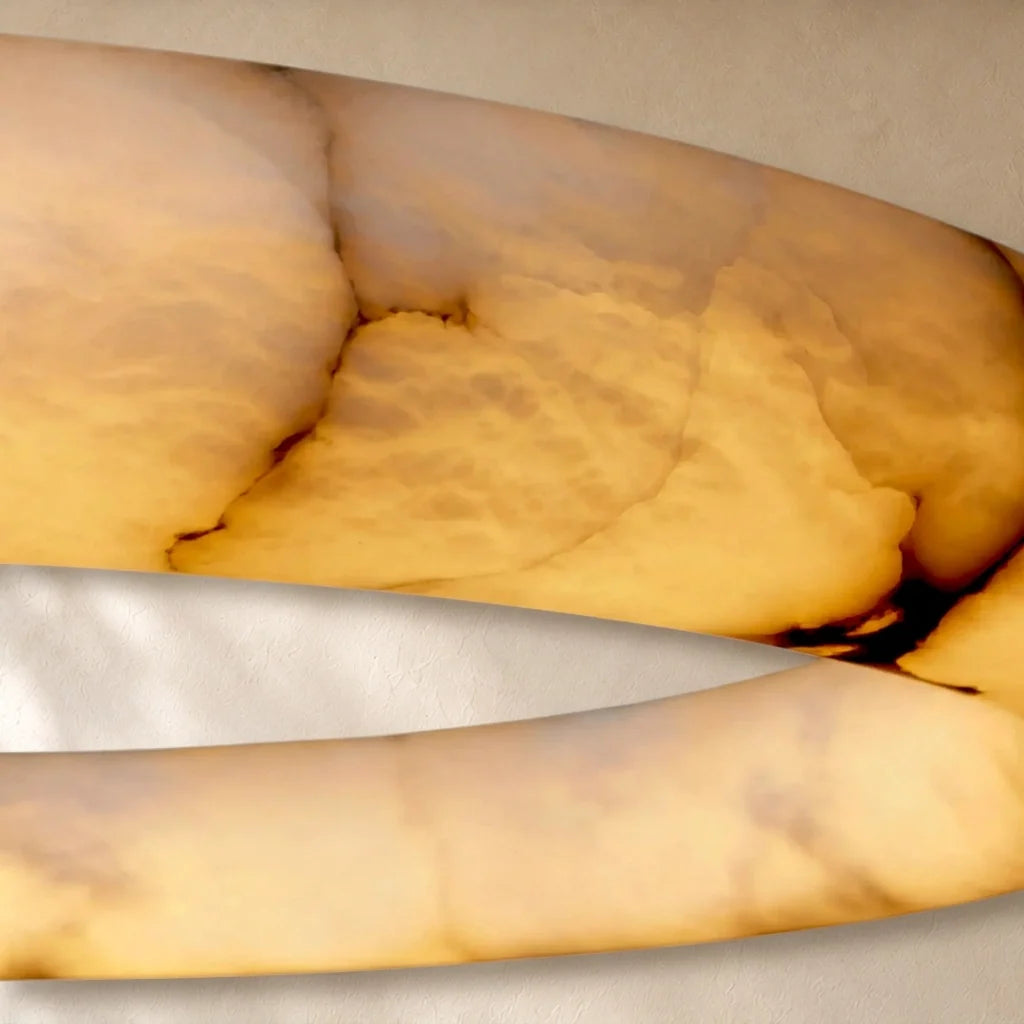 Livage Lisse Round Chandelier with Alabaster Shade