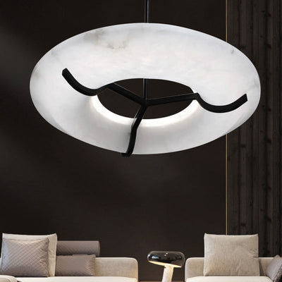 Orion Round Alabaster Dining Room Chandelier