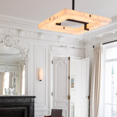 Orion Square Alabaster Chandelier