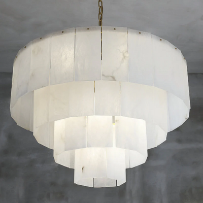 Orion Alabaster Multi-Layer Round Chandelier D31"