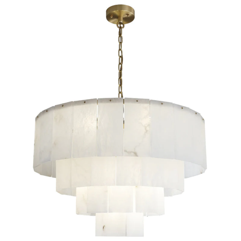 Orion Alabaster Multi-Layer Round Chandelier D31"