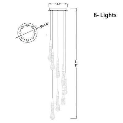 Allure Multi-LED Glass Staircase Chandelier