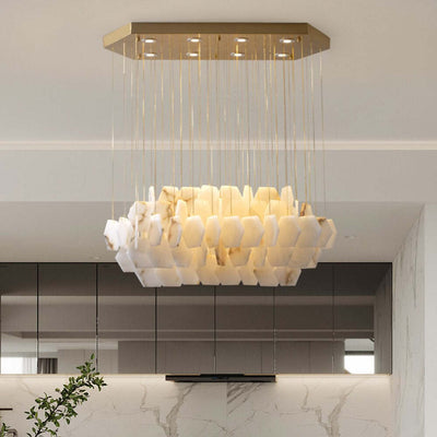 Moonlit Alabaster Modern Chandelier