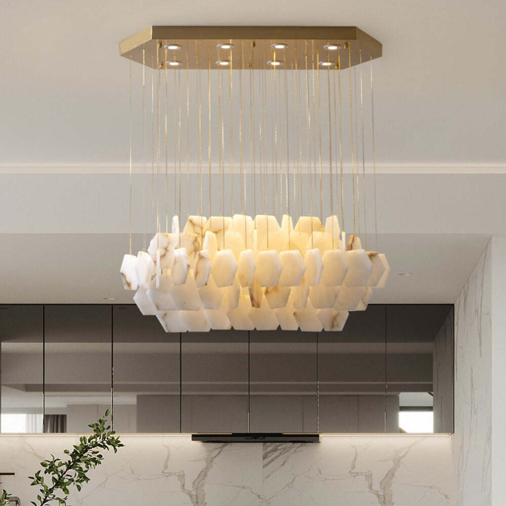 Moonlit Alabaster Modern Chandelier