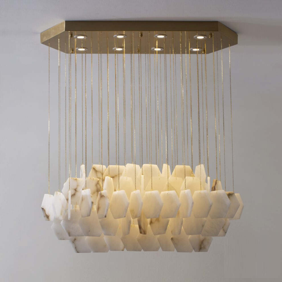 Moonlit Alabaster Modern Chandelier