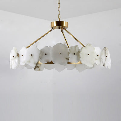 Moonlit Alabaster Modern Round Chandelier