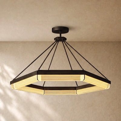 Pleased Crystal Hexagonal Chandelier