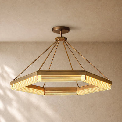 Pleased Crystal Hexagonal Chandelier