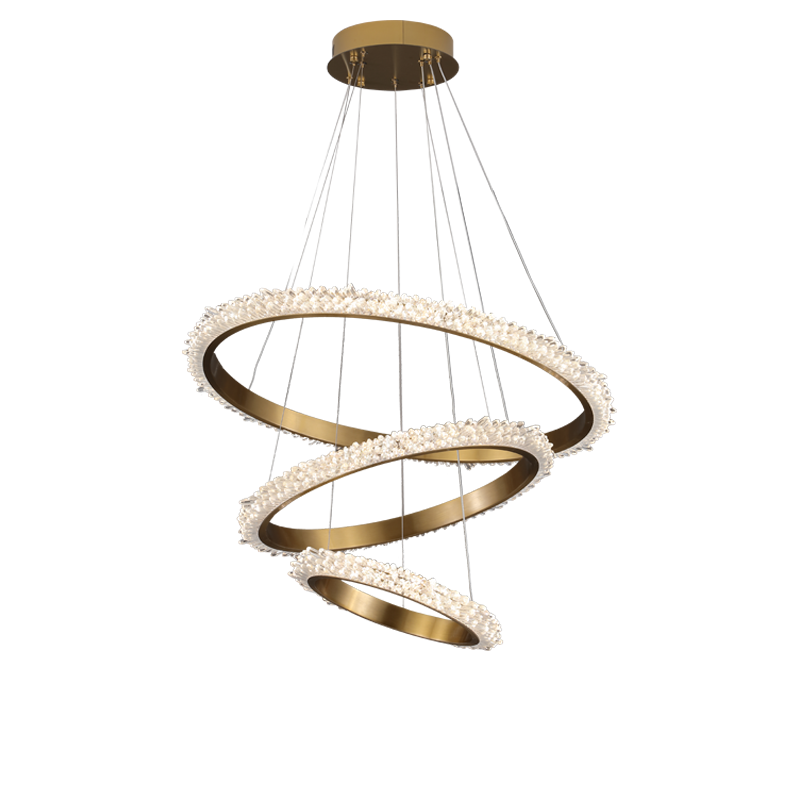 Savoy Contemporary K9 Crystal Halo Ring Foyer Chandelier