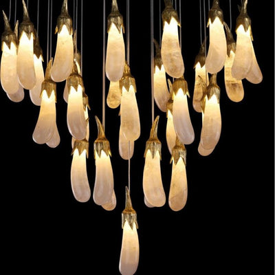 Savoy Contemporary Rock Crystal Eggplant Chandelier