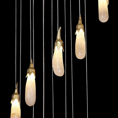 Savoy Contemporary Rock Crystal Eggplant Chandelier