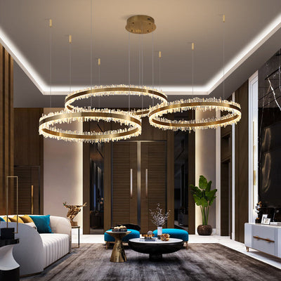 Savoy Crystal Rings Chandelier