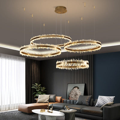 Savoy Crystal Rings Chandelier