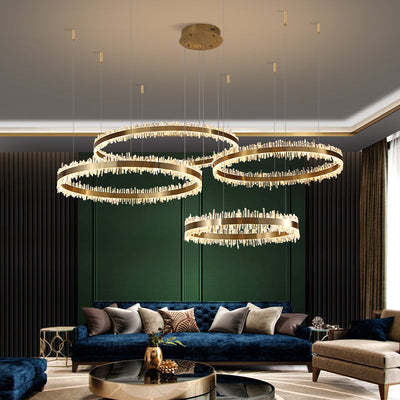 Savoy Crystal Rings Chandelier