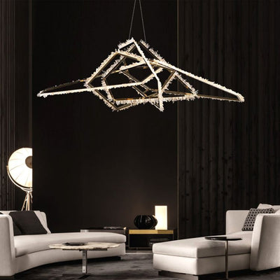 Savoy Irregular Modern Rock Crystal Chandelier