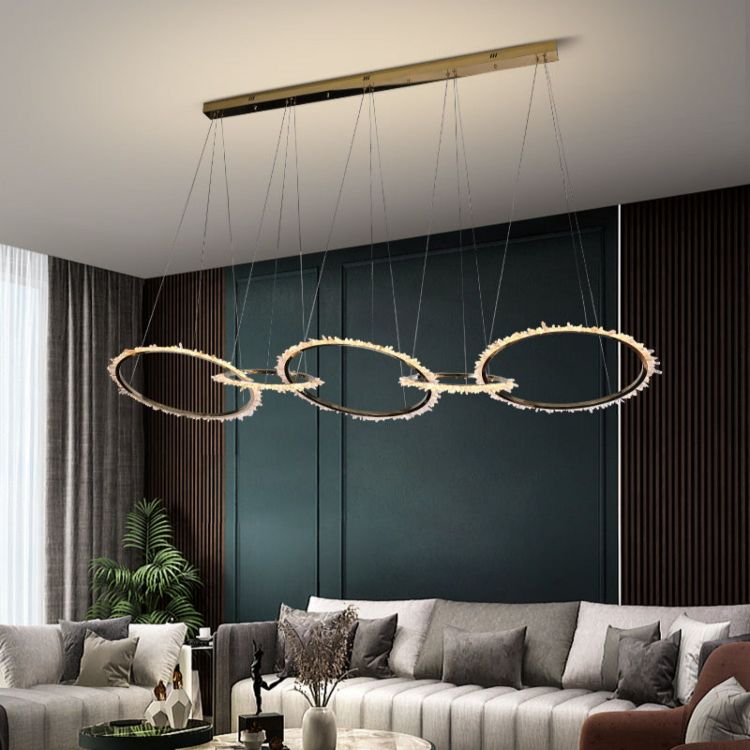 Savoy Modern Crystal 5 Rings Chandelier