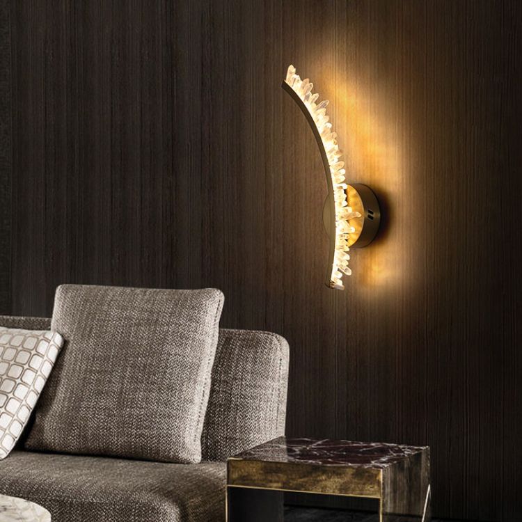 Savoy Modern Simple Rock Crystal Sconce