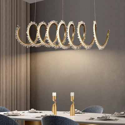 Savoy Modern Spiral Crystal Chandelier