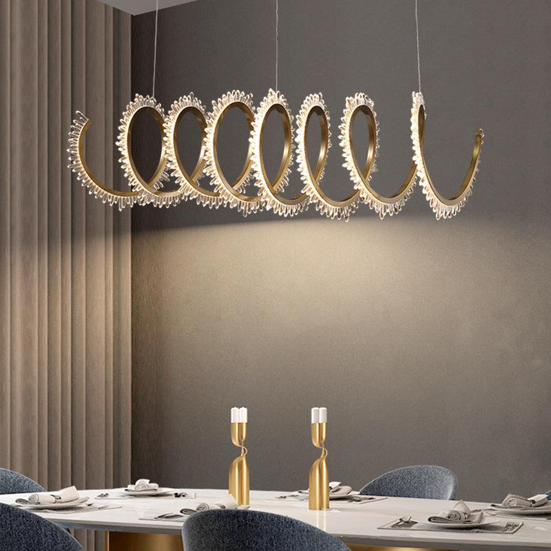 Savoy Modern Spiral Crystal Chandelier