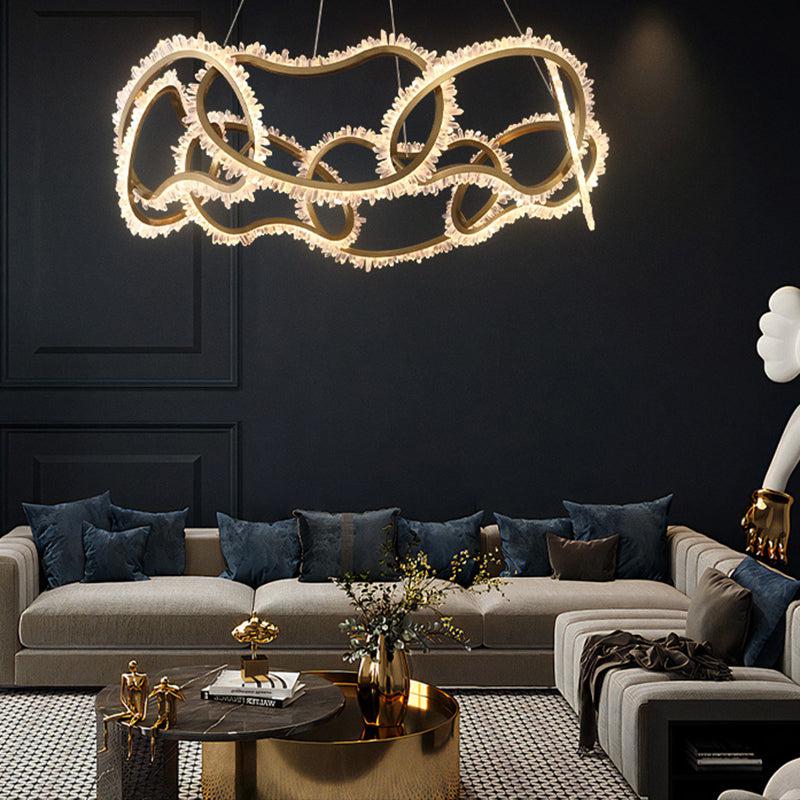 Savoy Multi Ring Rock Crystal Chandelier