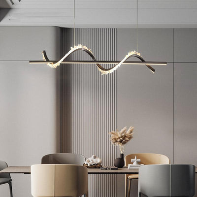 Savoy Spiral Linear Crystal Chandelier