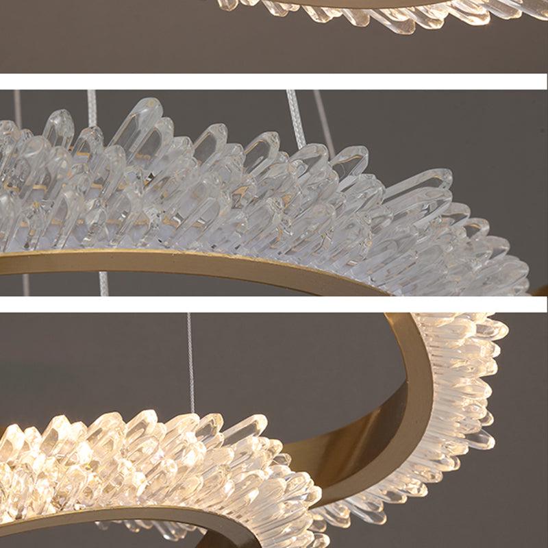 Savoy Staircase K9 Crystal Ring Chandelier