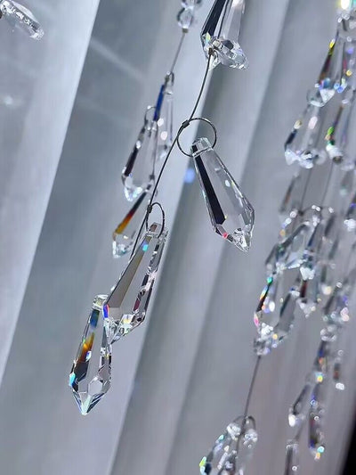 New Modern Creative Light Luxury Tassel Long Crystal Chandelier Designer Models Dining Table/Bar Light Fixture