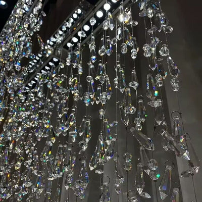 New Modern Creative Light Luxury Tassel Long Crystal Chandelier Designer Models Dining Table/Bar Light Fixture