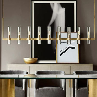 Summit Modern Fashion Glass Linear Chandelier 71''