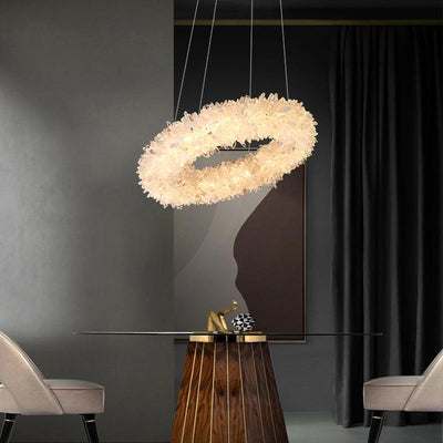 Savoy Crystal Cluster Round Modern Chandelier
