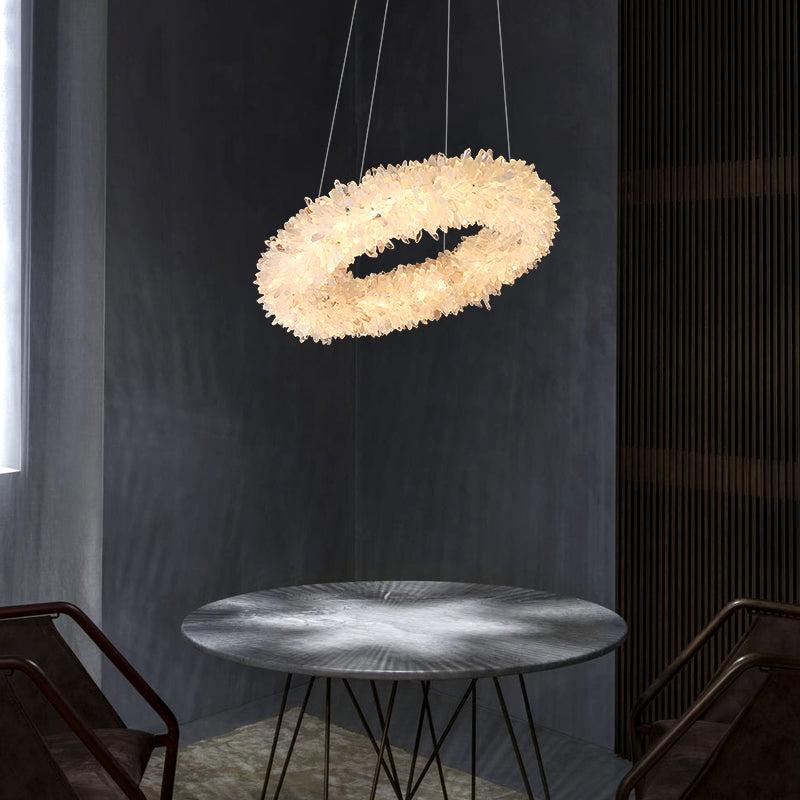 Savoy Crystal Cluster Round Modern Chandelier