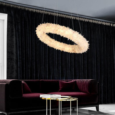 Savoy Crystal Cluster Round Modern Chandelier