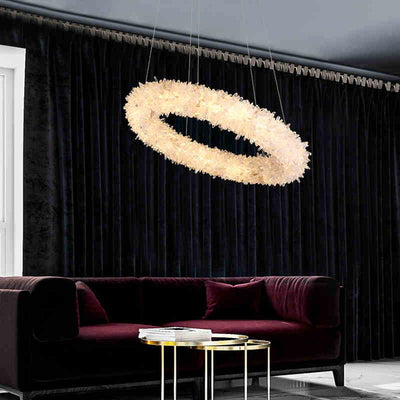 Savoy Crystal Cluster Round Modern Chandelier
