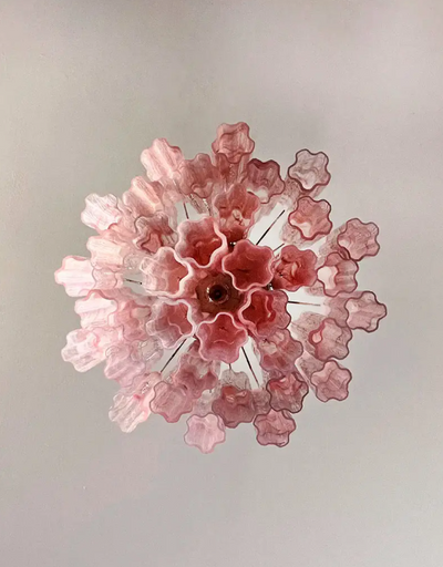 36-Tube Alabaster Chandelier, Pink