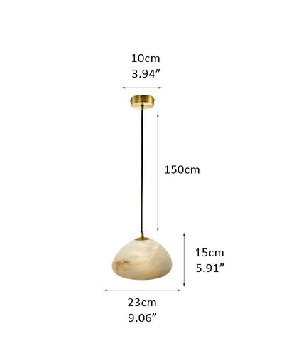 Alabaster Ceiling Pendant Lamp in black metal plate for dining room, living room, bedroom