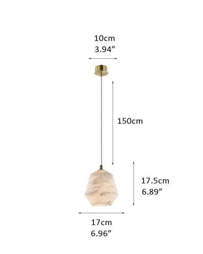 Alabaster Ceiling Pendant Lamp in black metal plate for dining room, living room, bedroom